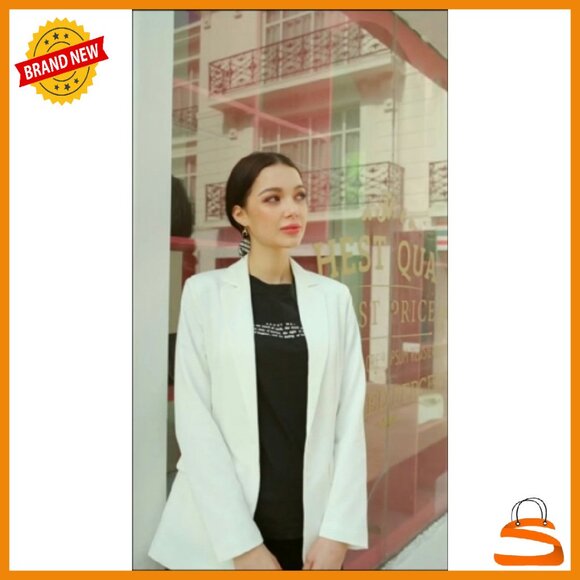 Womens Slim Fit Blazer Open Front Work Office Casual Jacket - Picture 8 of 8